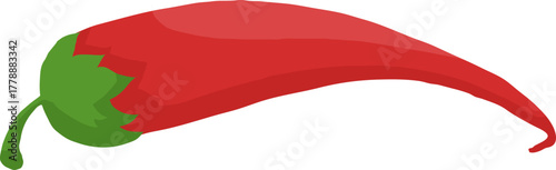 Spicy Red Chili Pepper Vector Illustration Isolated on White Background