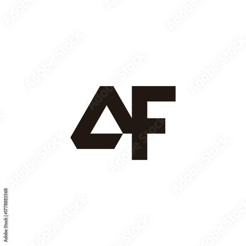 letter af simple linked triangles geometric logo vector