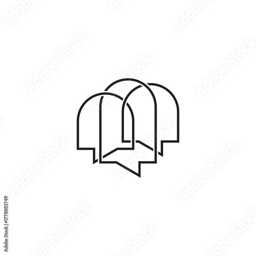 linked overlapping windows home architecture decor logo vector