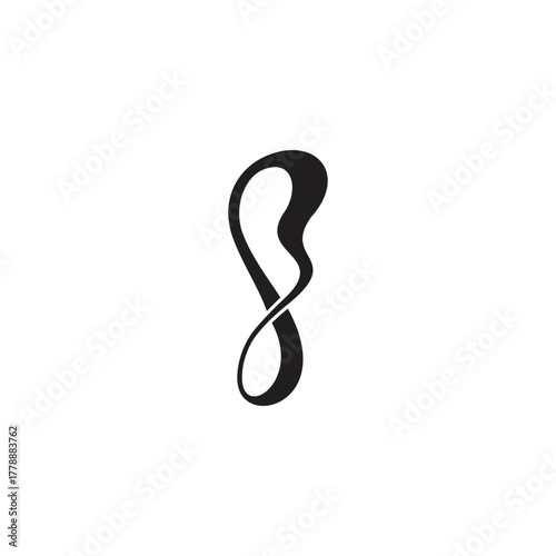 letter s abstract hair black simple curves logo vector
