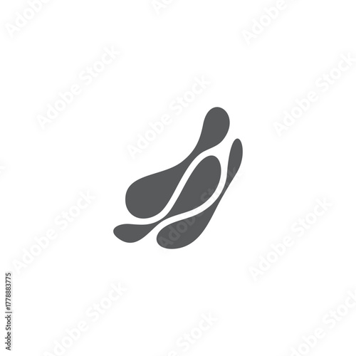 flying curves motion fluid simple geometric logo vector