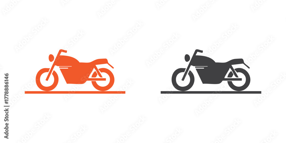 Obraz premium Motorcycle & Bike Types Icons – Sport, Cruiser, Scooter, Classic Vector 