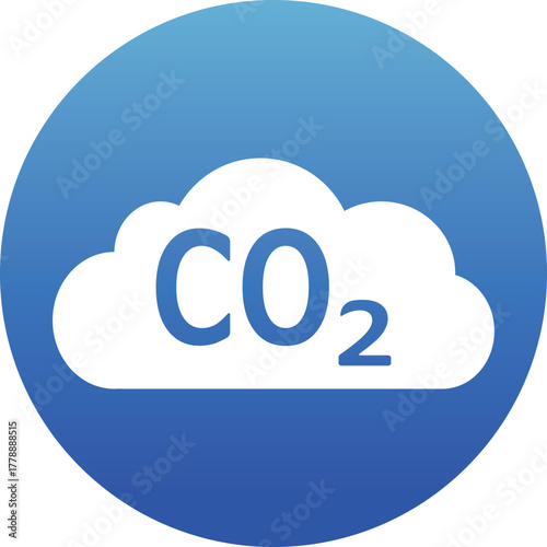 雲　CO2　アイコン　丸