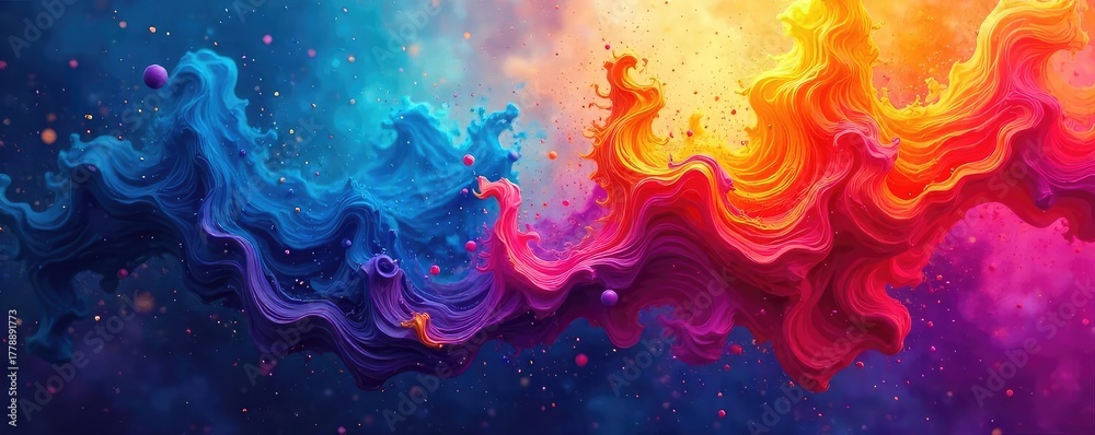Obraz premium Swirling Rainbow Paint Explosion Abstract Art Texture for Bold Designs