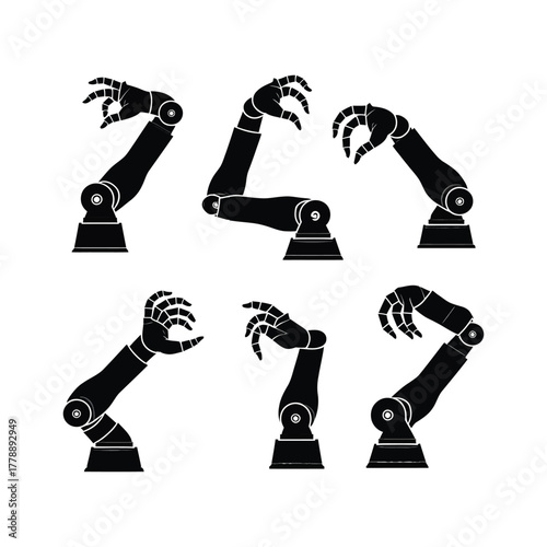  A dynamic pack robotic arm silhouettes.