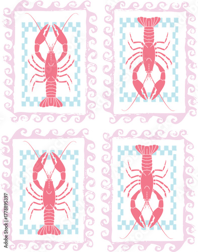 sardines fish seafood lobster European cute motifs checker euro Trending t-shirt design Slogan Logo Graphic Vector Tee shirt fruit apparel print Mediterranean style vector orange waves vintage cafe 