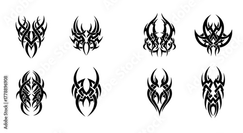 Tribal tattoo patterns collection, a bold statement of artistry and cultural heritage, enhancing