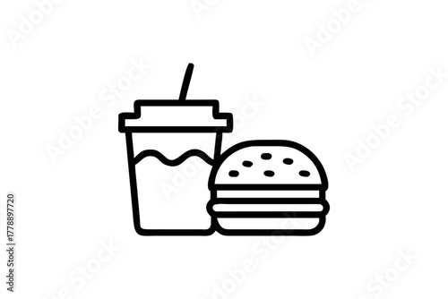 Hamburger and Drink Icon