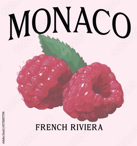 Raspberries berries LA los Angeles fruit juicy pink trending fruity cute tropical vacation summer  t-shirt design Slogan Logo Graphic Vector Tee shirt fruit apparel print style vector berry raspberry