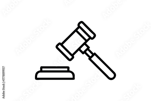 Lawyer Gavel and Sounding Block Icon