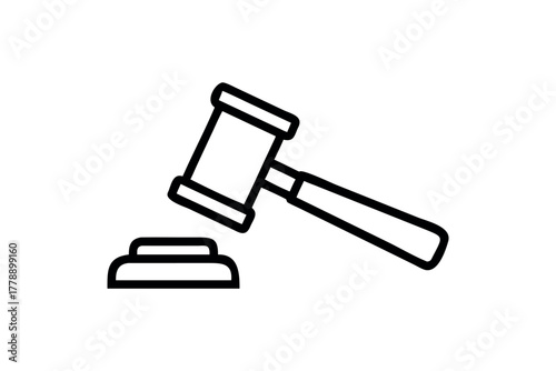 Gavel striking sound block simple outline