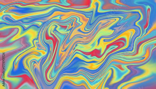 Vibrant and Psychedelic Swirl of Colors Abstract Art Background Design