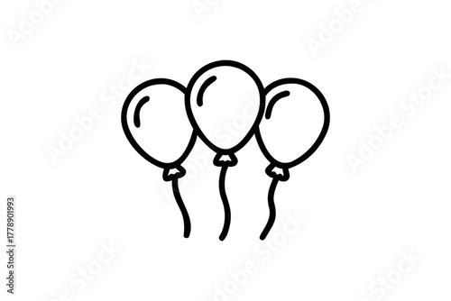 Three Outline Balloons Floating Upwards