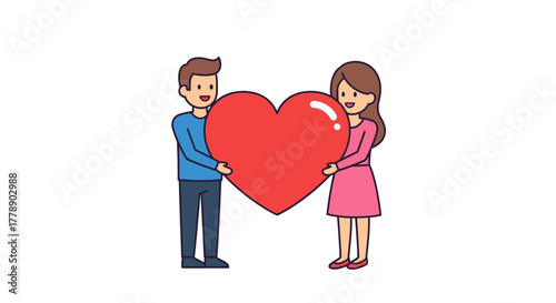 Couple sharing a heart symbol of love and affection, illustrating togetherness and partnership