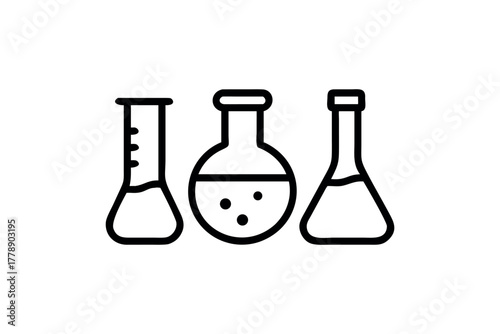 Three Chemical Laboratory Glassware Icons