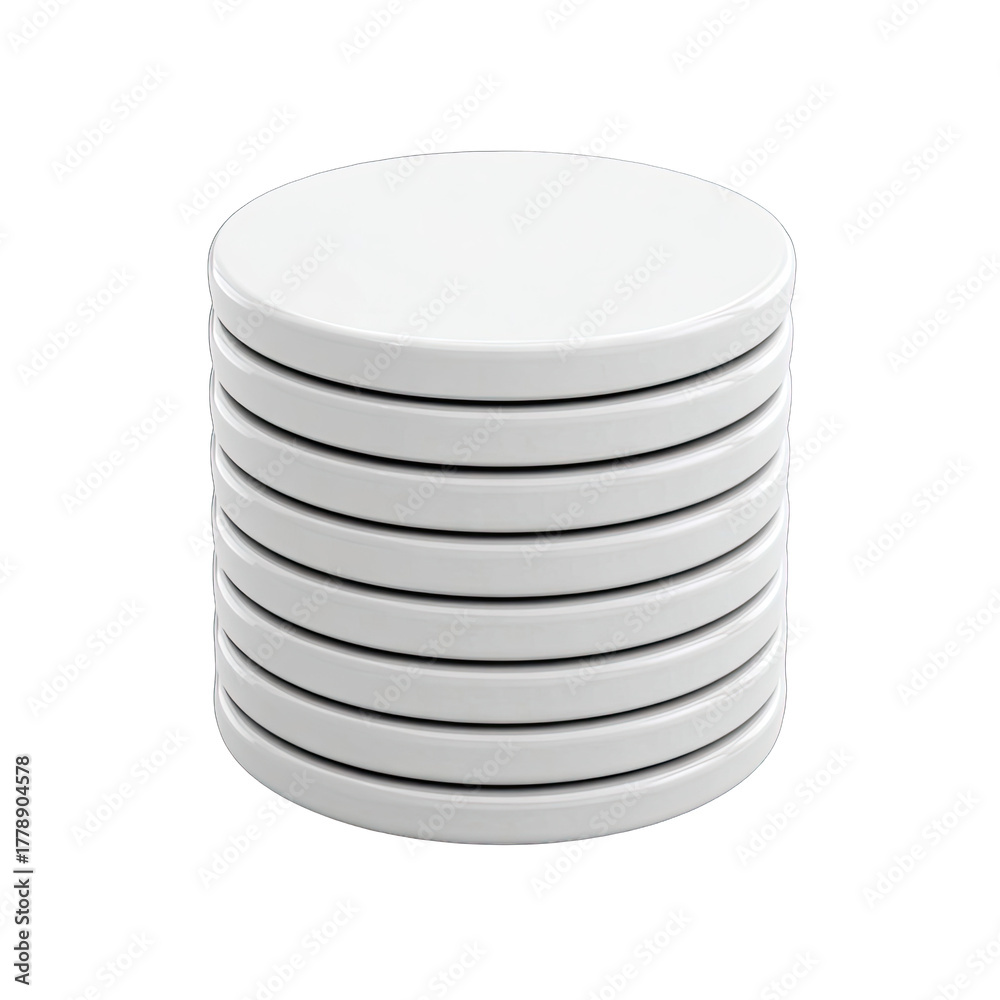 Obraz premium Stack of white circular disks