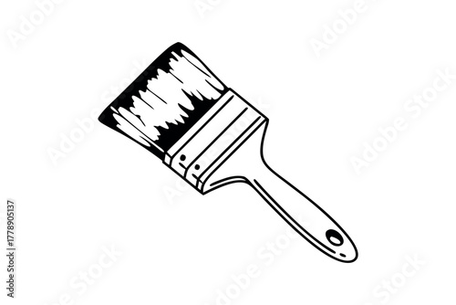 Hand-drawn paintbrush for painting projects