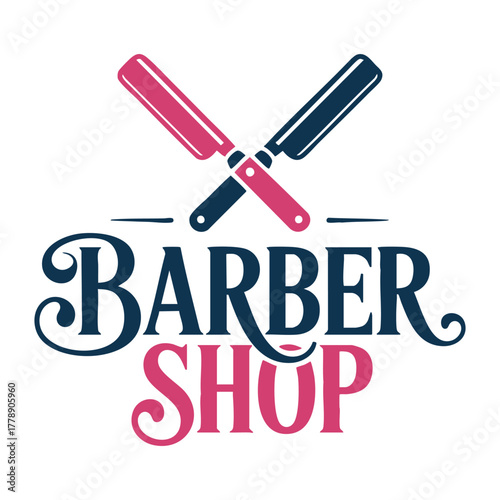 Barber shop crossed razor sign