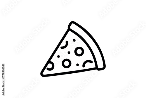 Simple Outline Pizza Slice Graphic