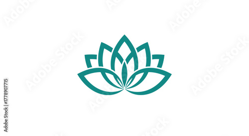 Vector Lotus Flower Icon: Elegant Line Art Symbol for Spa, Yoga, Wellness, and Beauty
