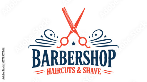 Barbershop hair and shave logo