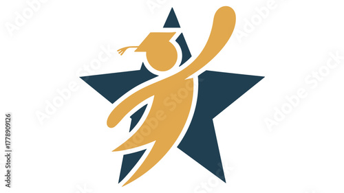 Graduating student star success logo