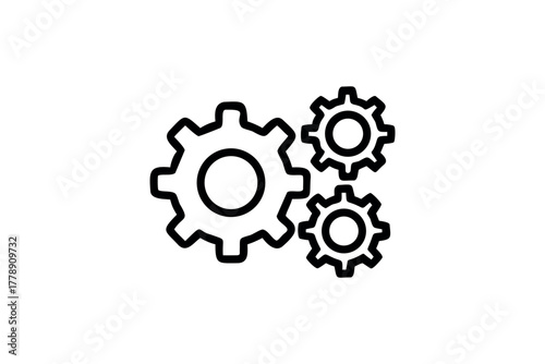 Interlocking gear icons symbolizing mechanical operation