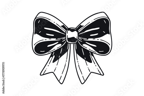 Black bow tie ribbon graphic