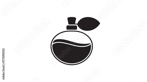 Perfume bottle glyph icon simple flat vector design isolated on white background
