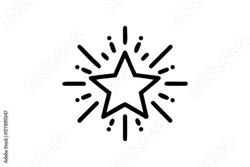 Stylized Starburst Icon in Black and White