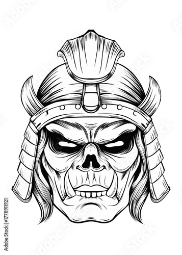 un feroce samurai con la faccia da teschio 08