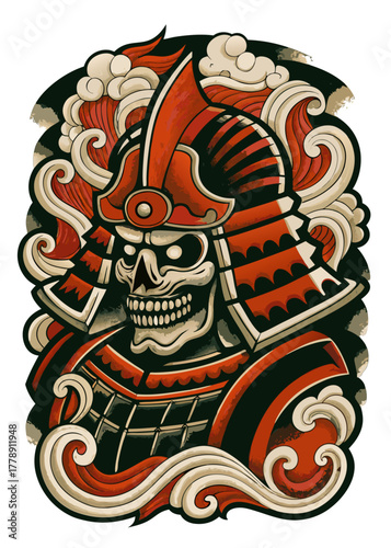 un feroce samurai con la faccia da teschio 04