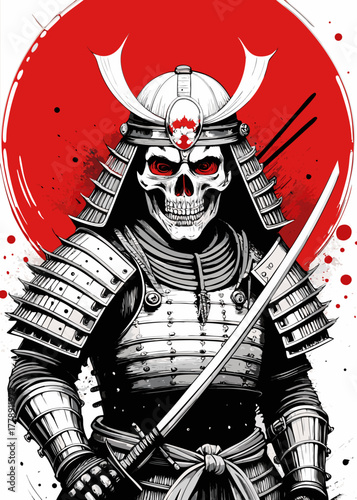 un feroce samurai con la faccia da teschio 05