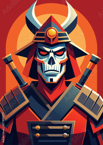 un feroce samurai con la faccia da teschio 09