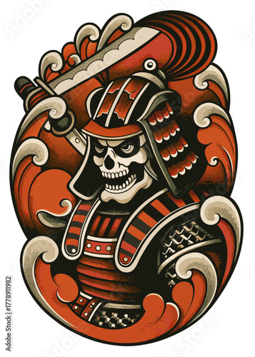 un feroce samurai con la faccia da teschio 03