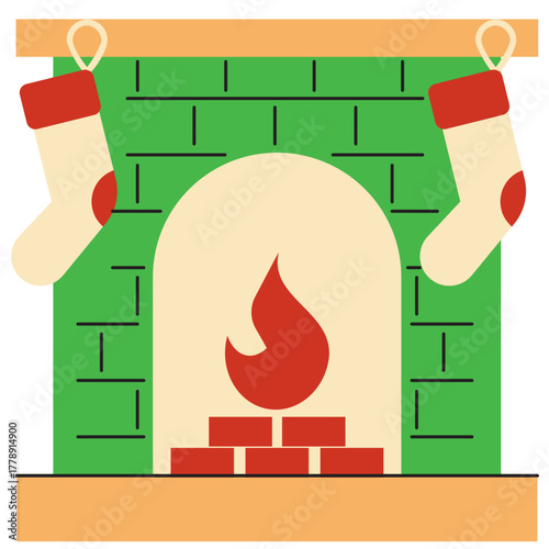 fireplace christmas decoration