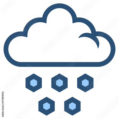 cloud with ice pellets hail icon illustration