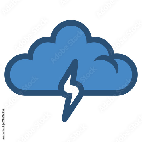 cloud with lightning thunder icon illustration