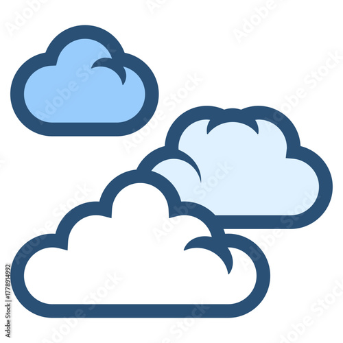 cloudy clouds icon illustration