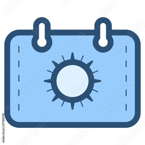 summer season calendar icon illustration