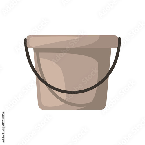 Plastic bucket vector illustration, bucket icon, bucket clip art, clip art bucket, isolated on white background
