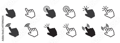 hand Curser vector icon. Cursor designs set