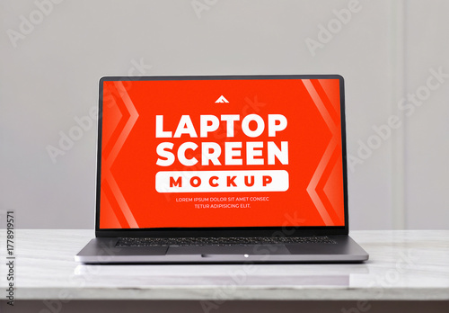 Modern Laptop Screen Mockup on a Desk for Website or Software Presentation