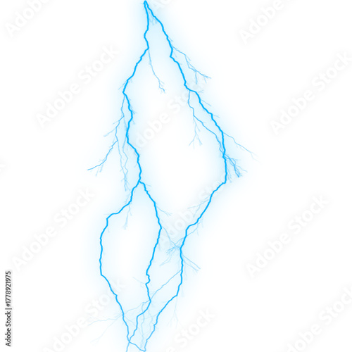 Blue lightning bolt illustration a striking vector design element isolated on a clean white background