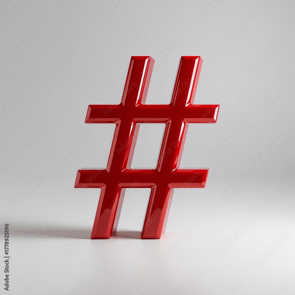 Obraz premium Hashtag in 3D gloss