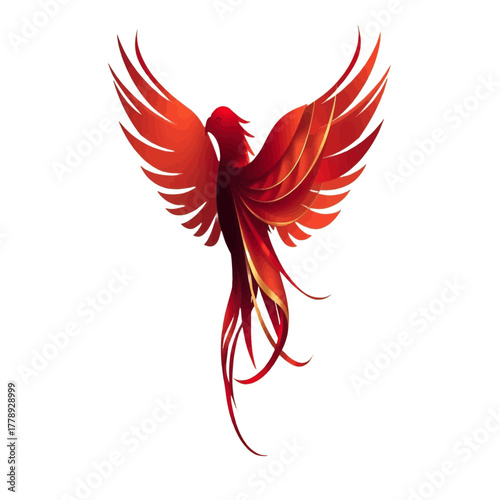 Majestic Firebird with Spread Wings Represents Rebirth and Transformation transparent background