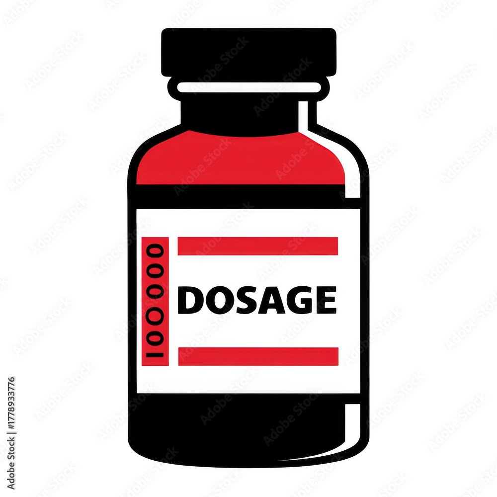 Obraz premium Red pill bottle with 100000 label isolated on transparent background