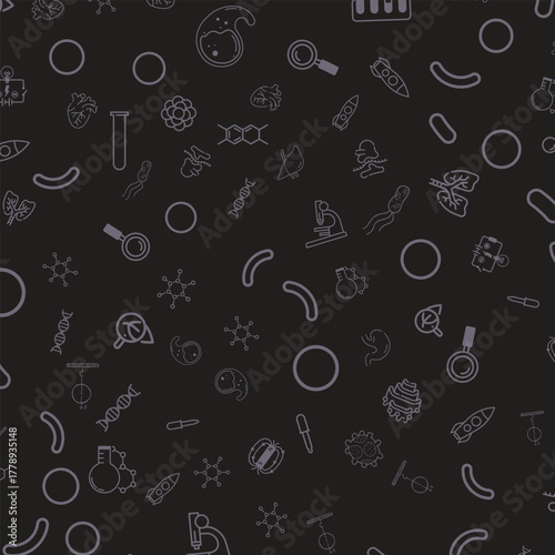 Modern science and technology line art icons