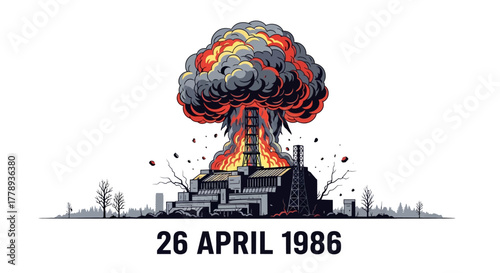 Chernobyl Nuclear Disaster Explosion on April 26 1986.