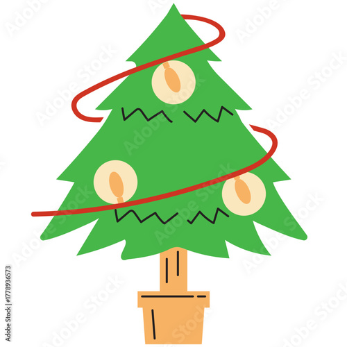 christmas tree decoration with bulbs